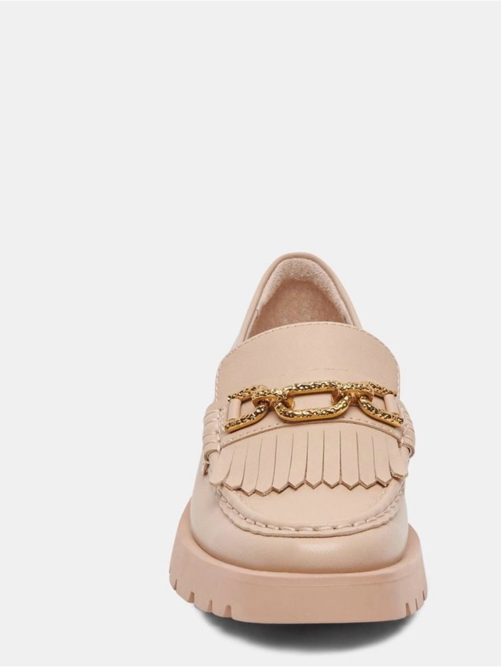 Dolce Vita Blush Pink Kiltie Loafer with Gold Chain